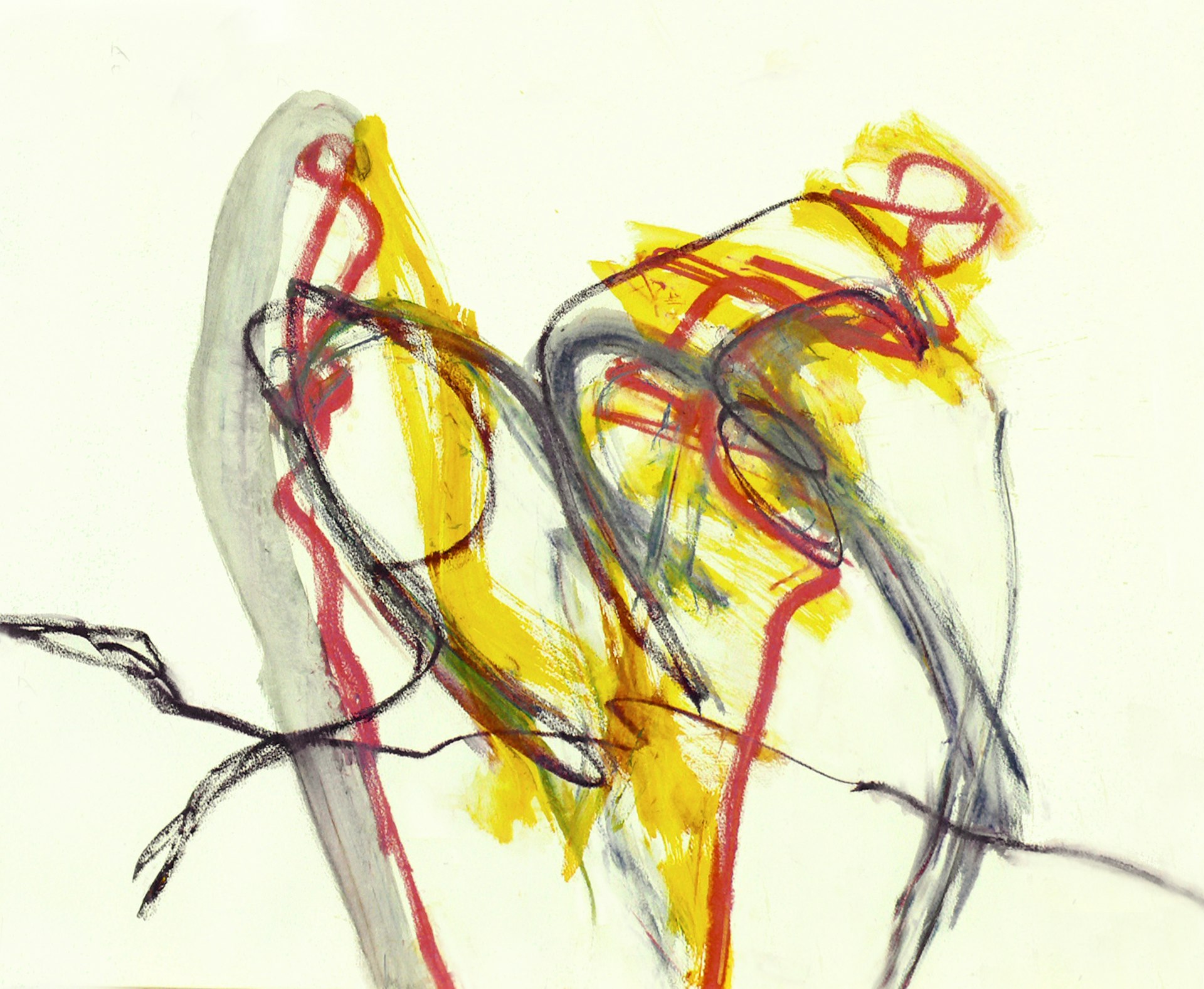 A drawing of a vase with a bird on it